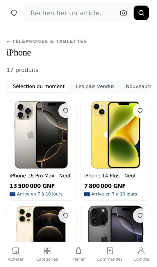 Rayon iPhone sur Madina Express