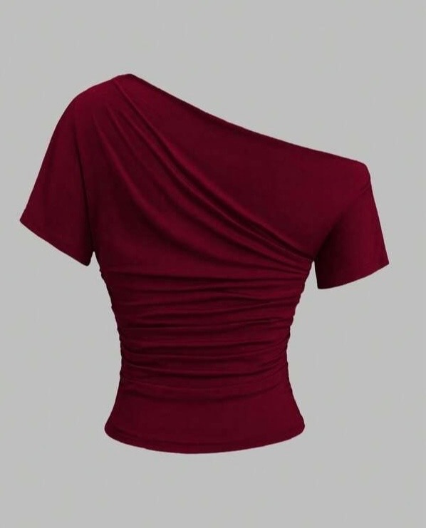 T-shirt épaule asymétrique cintré Sweetra — vue 2