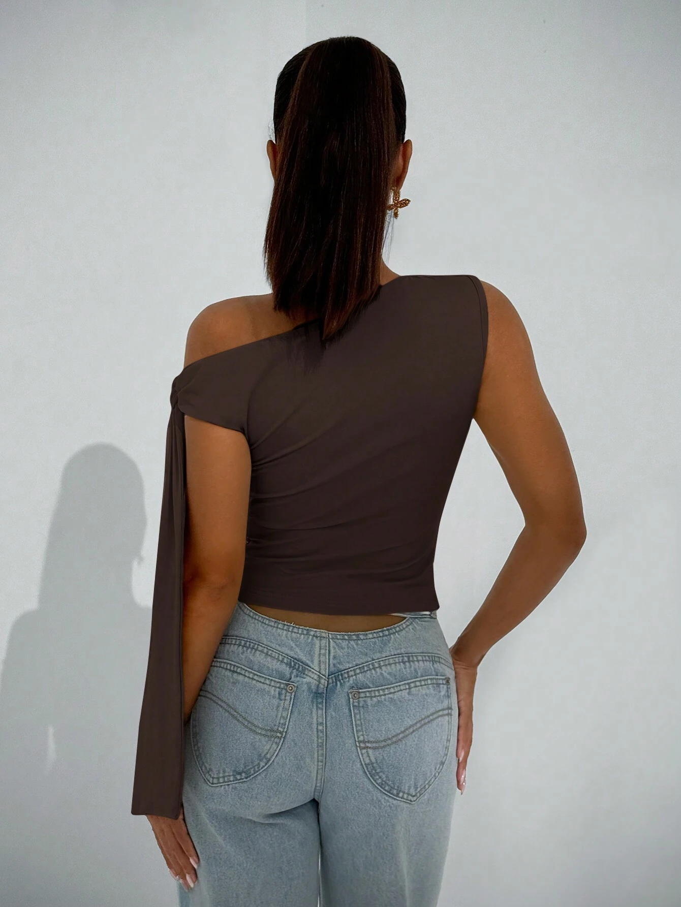 BAE Élégante blouse asymétrique à nœud pour femme, convient pour les sorties quotidiennes — vue 14