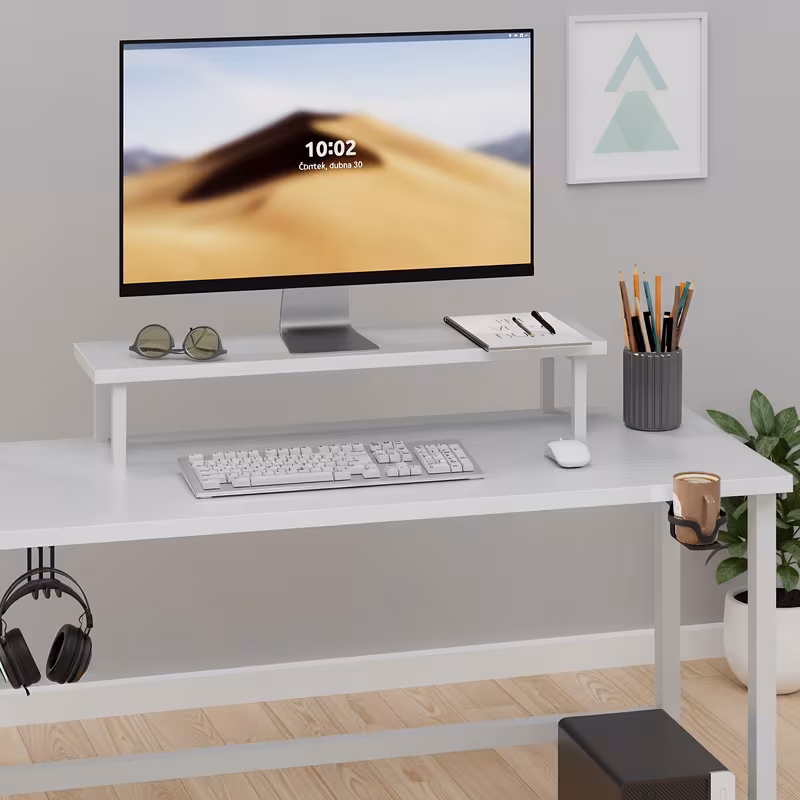 Bureau de jeu en L avec lumière LED et prise d'alimentation — vue 5