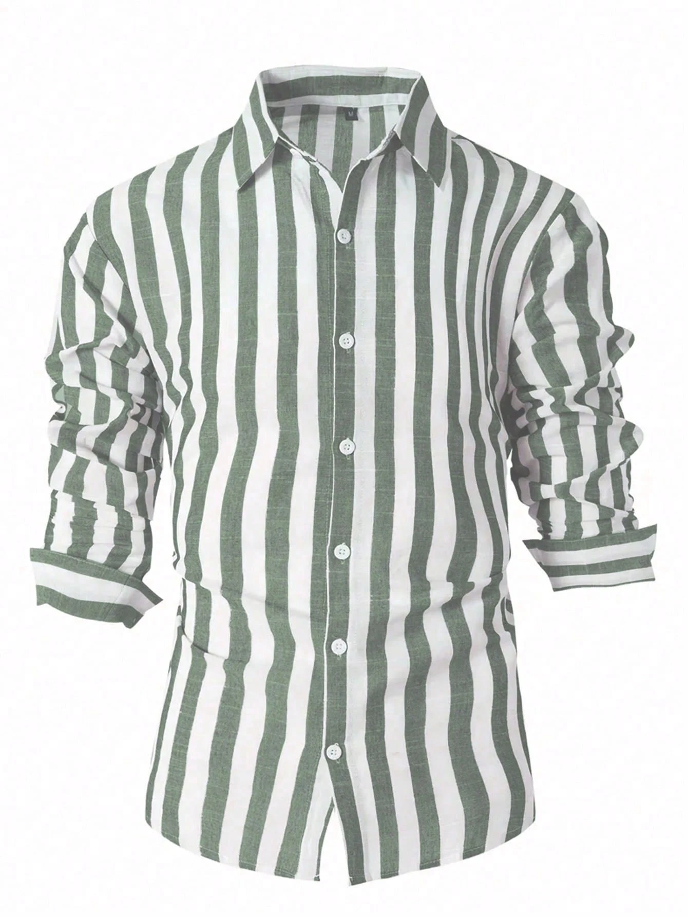 Chemise décontractée pour homme à manches longues, col montant, boutonnée, en matériau rigide — vue 5