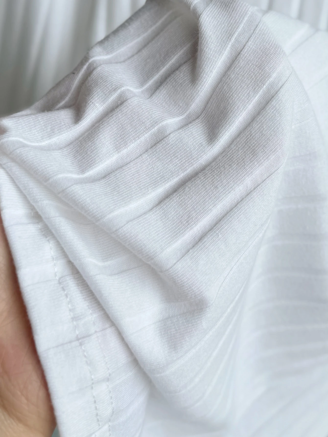 Frenchy 92% Coton T-shirt décontracté à manches longues et col rond nervuré pour femmes — vue 5