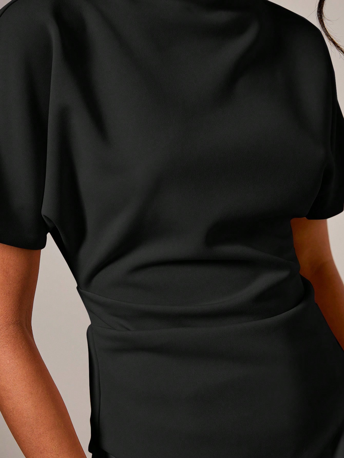 COSMINA T-shirt rond élégant à fronces pour femmes, convenant à toutes les saisons — vue 4