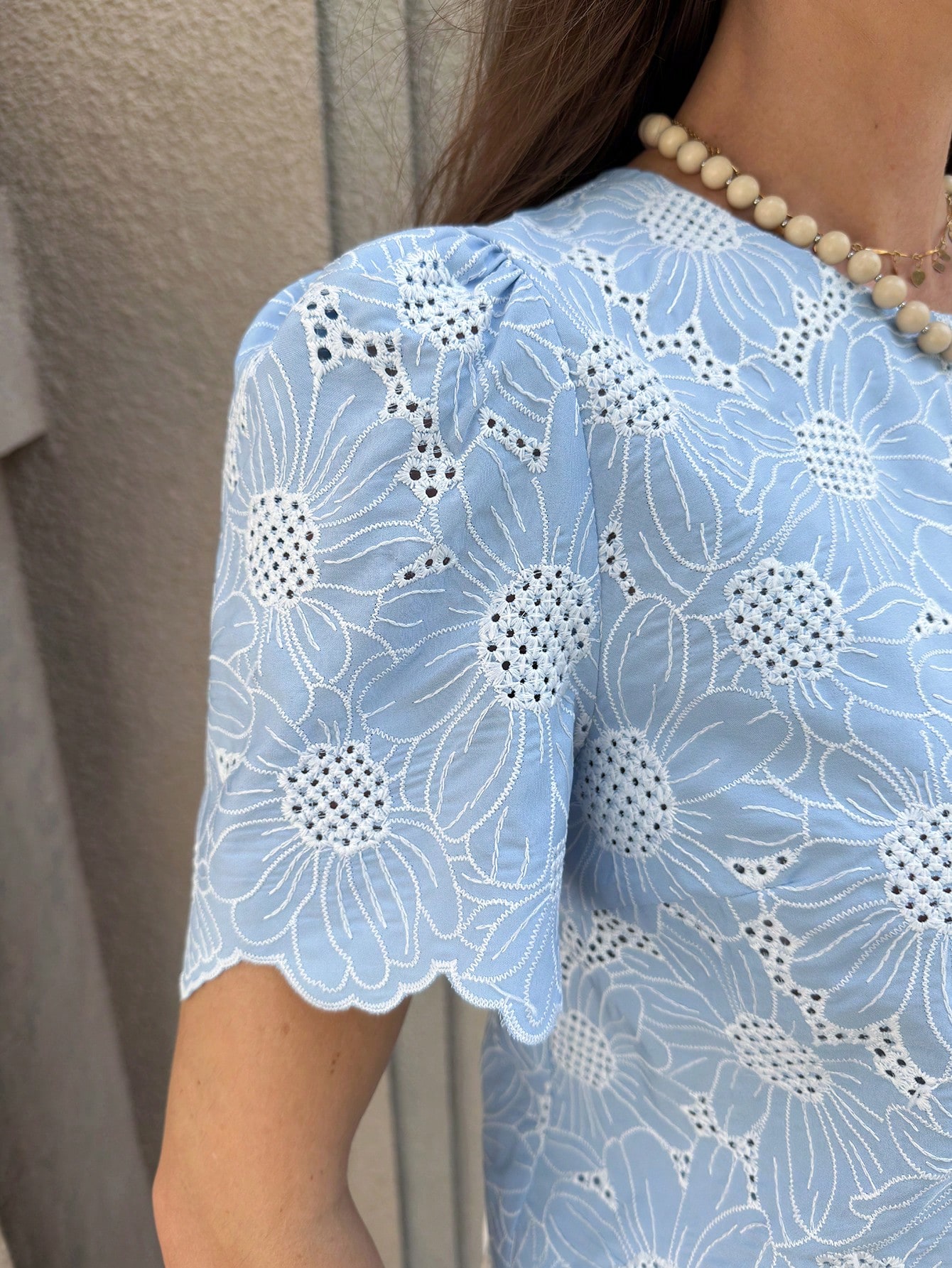 Clasi Blouse courte brodée décontractée pour femmes, printemps/été — vue 9