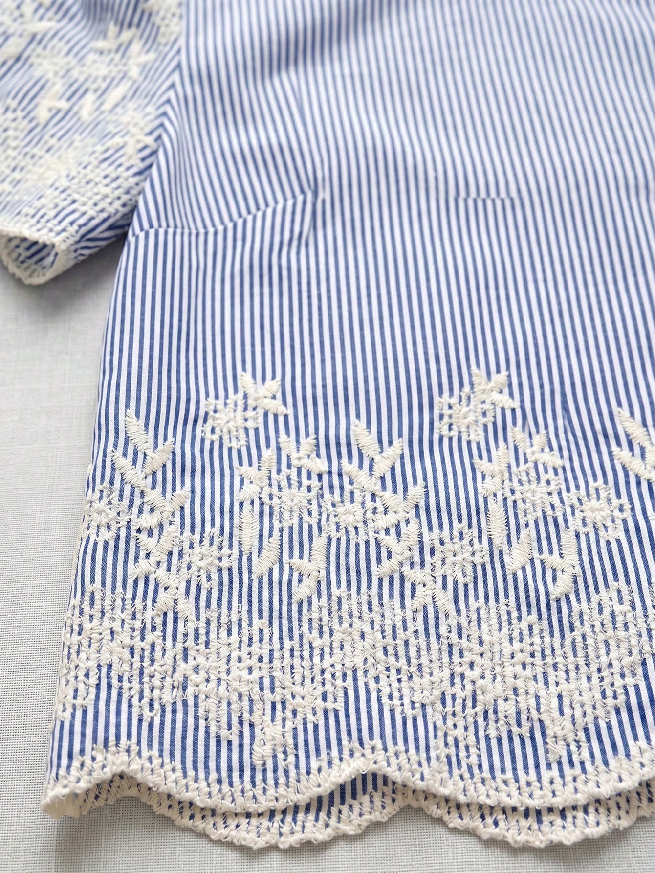 Clasi Blouse courte brodée décontractée pour femmes, printemps/été — vue 11