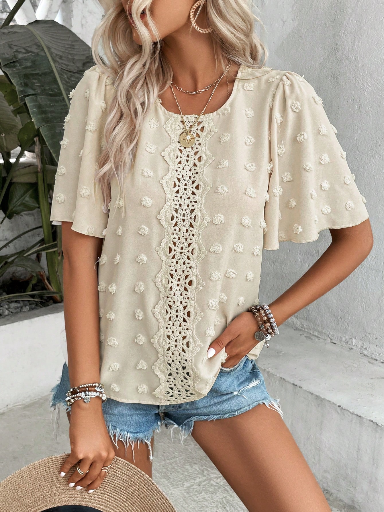 Breezaya Blouse dentelle manches papillon — vue 5