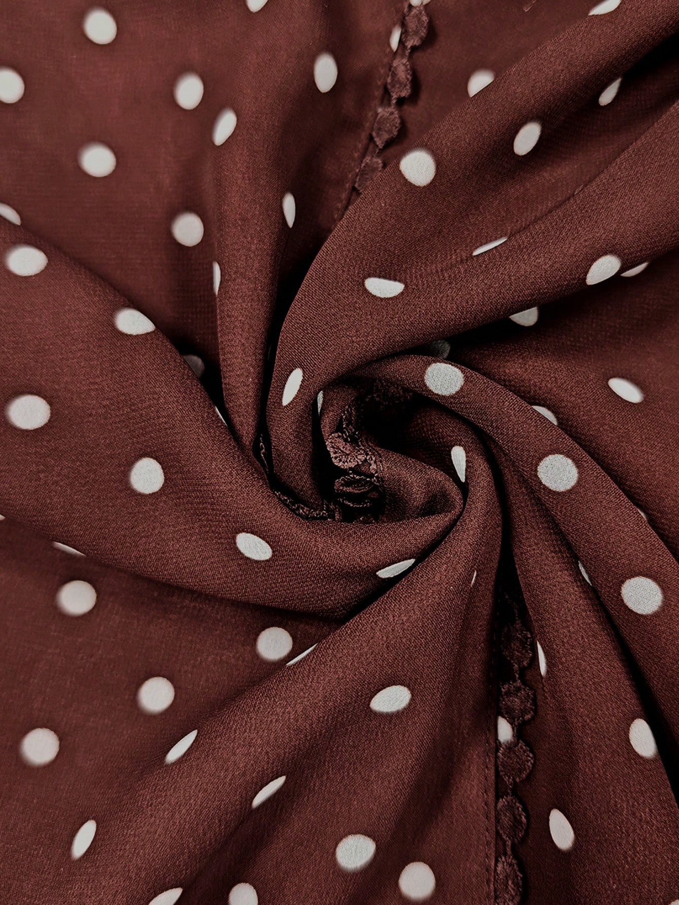 aivellea Blouse en mousseline de soie à pois français à la mode pour femmes, chemise élégante et intellectuelle à manches courtes avec design à volants pour l'été — vue 14