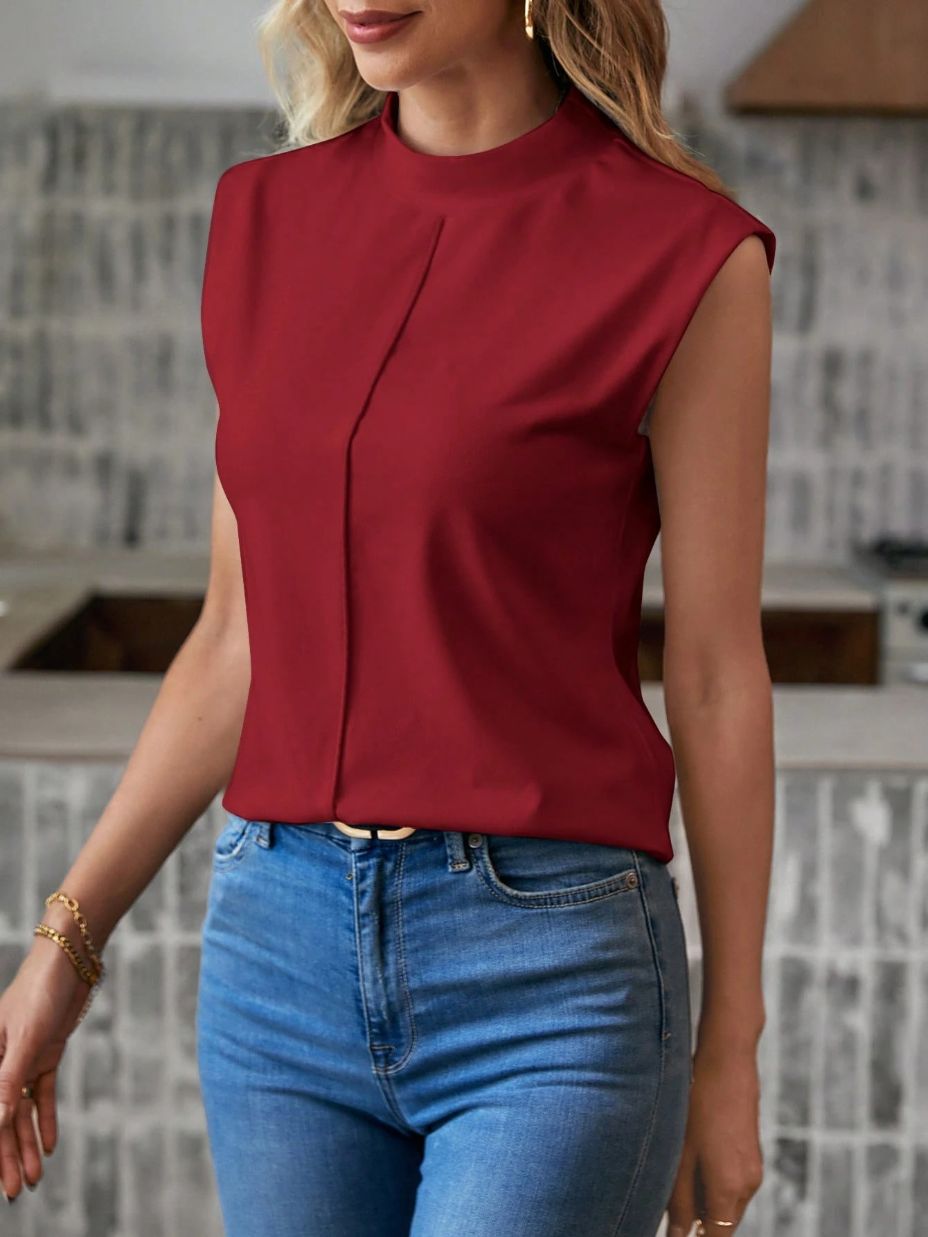 Easowa T-shirt casual à manches courtes simple pour femmes, polyvalent — vue 4