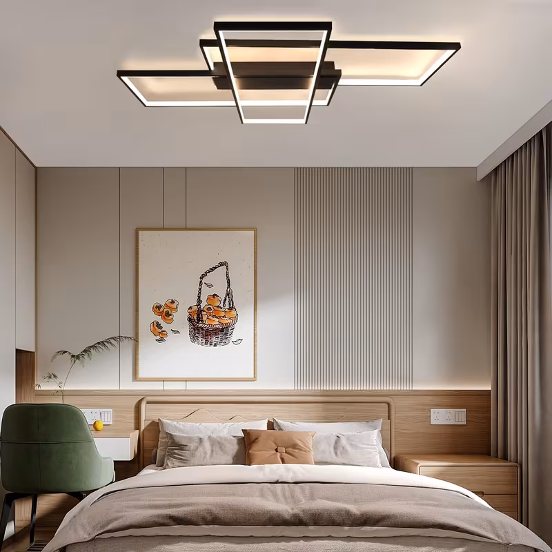 Plafonnier LED, Lampe de chambre 100 cm à intensité variable avec télécommande — vue 3