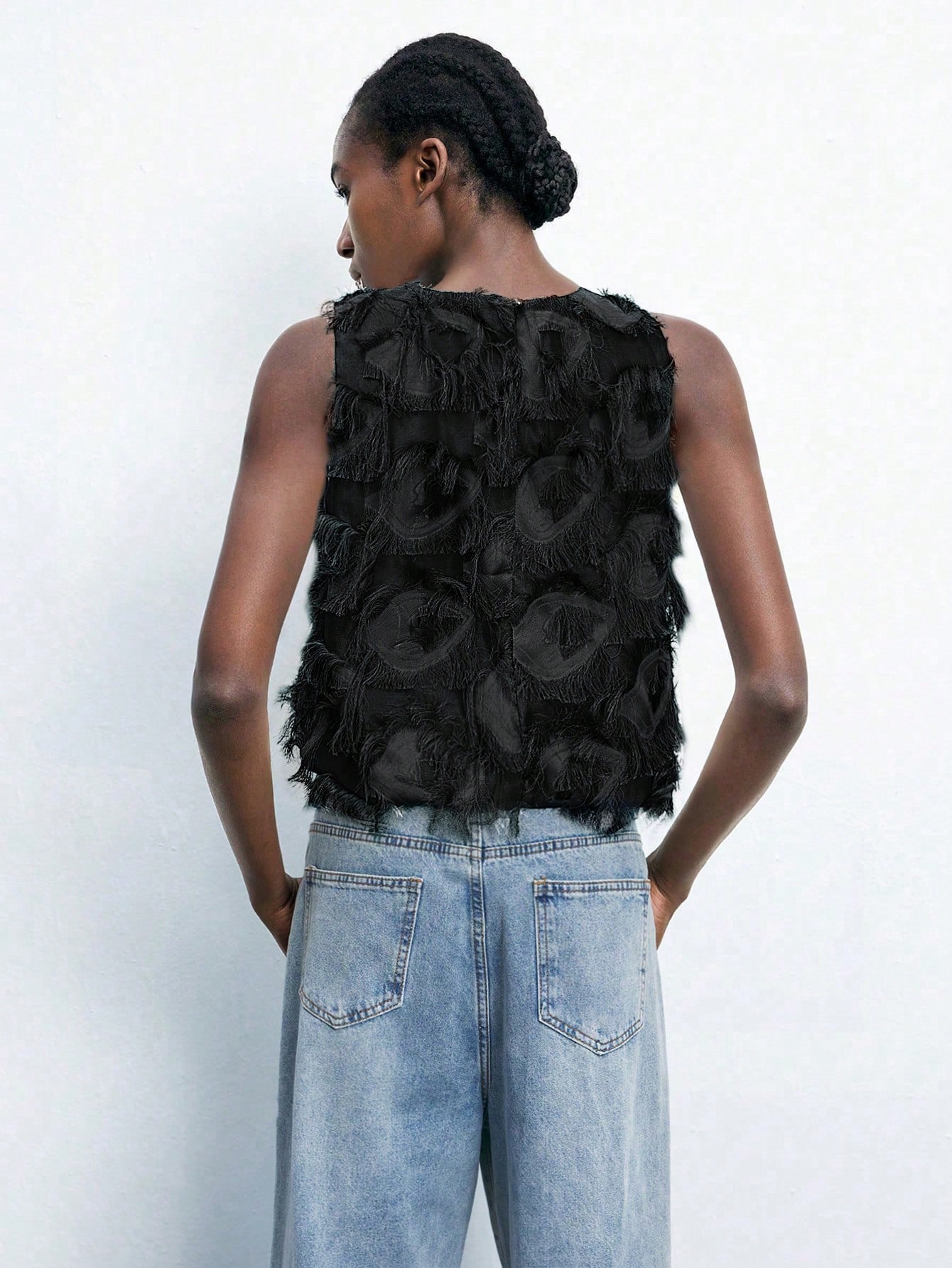 MAIJA Top camisole sans manches bohème d'été avec découpes et tie-dye, vêtements — vue 2