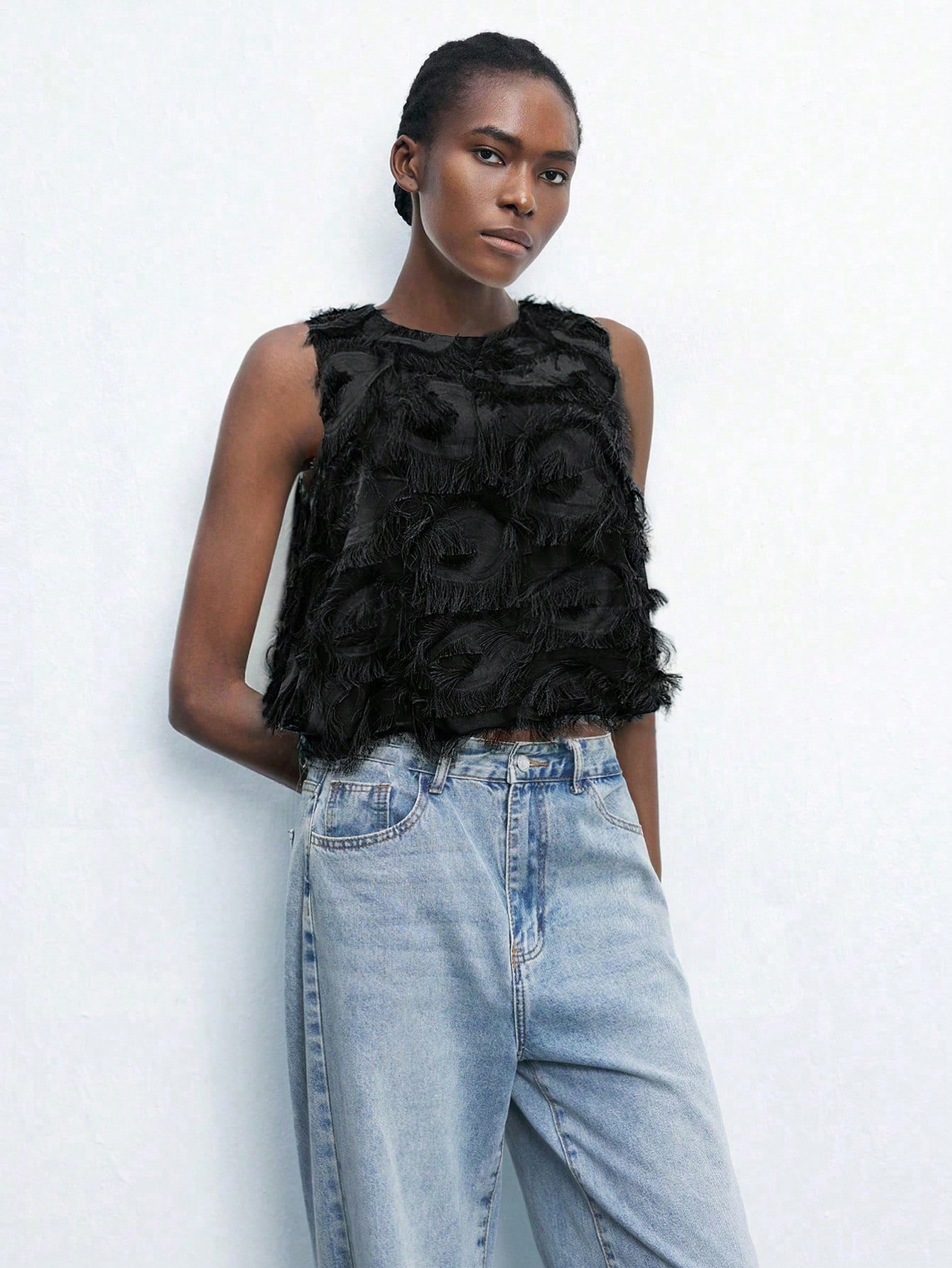 MAIJA Top camisole sans manches bohème d'été avec découpes et tie-dye, vêtements — vue 4