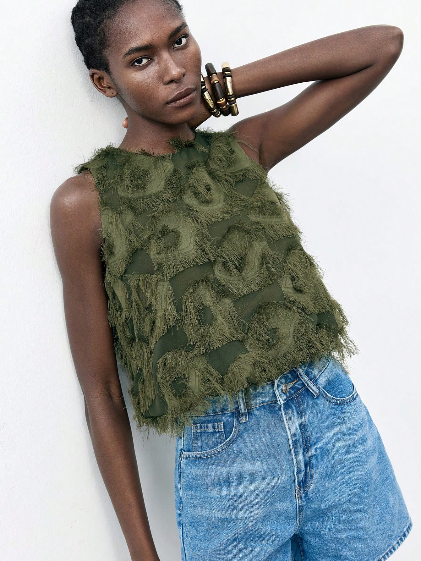 MAIJA Top camisole sans manches bohème d'été avec découpes et tie-dye, vêtements — vue 5