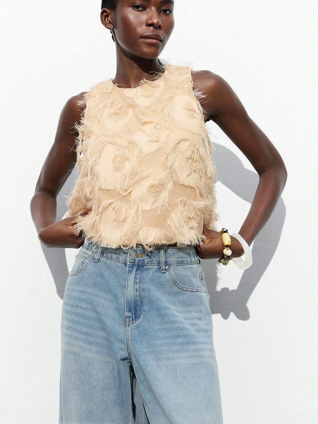 MAIJA Top camisole sans manches bohème d'été avec découpes et tie-dye, vêtements — vue 7