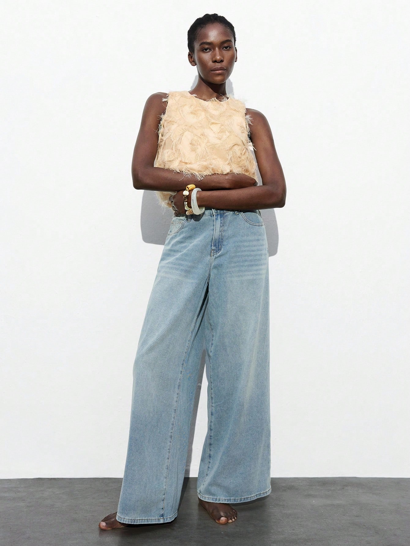 MAIJA Top camisole sans manches bohème d'été avec découpes et tie-dye, vêtements — vue 8
