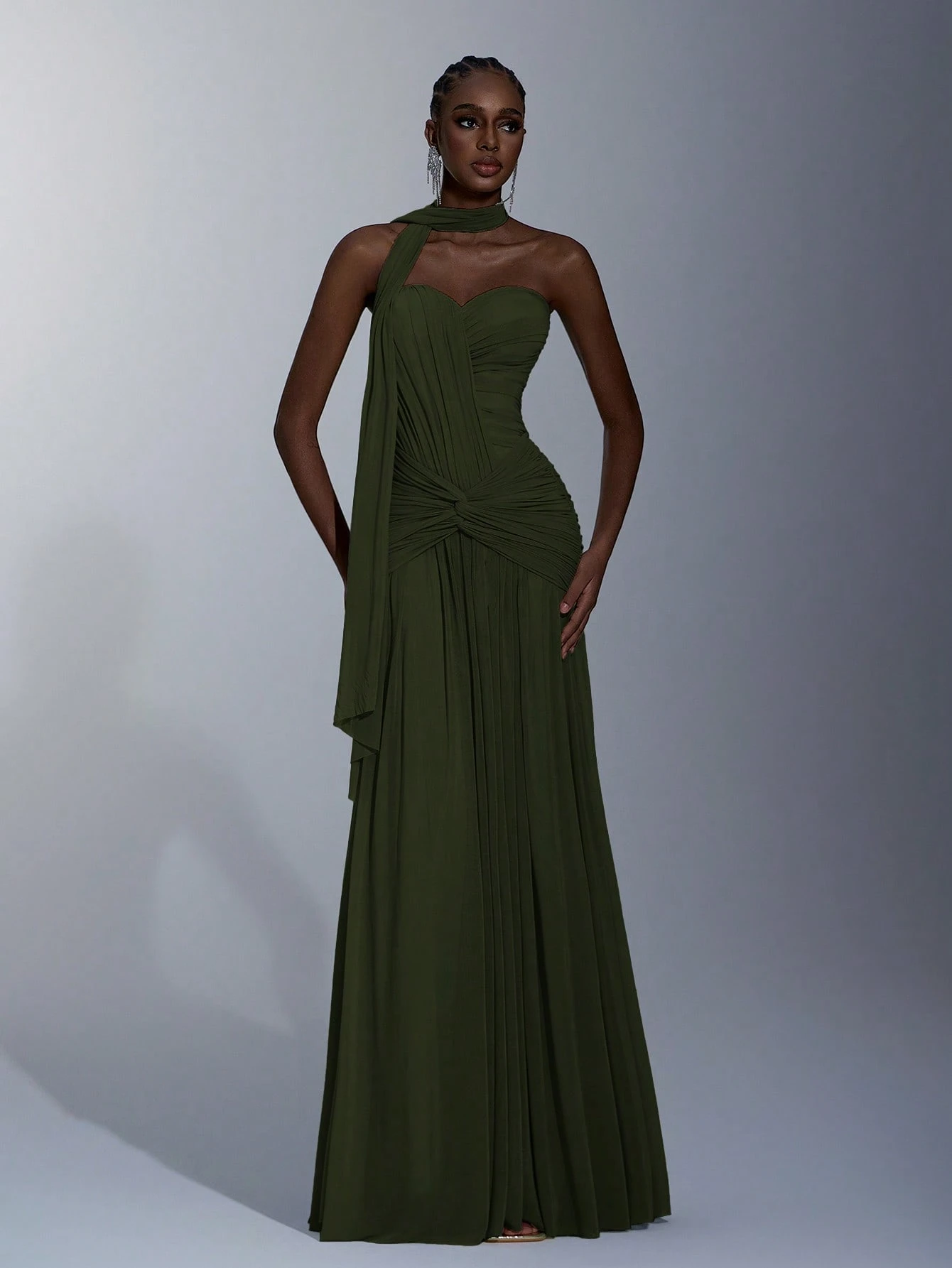 Elitara Robe de soirée élégante en maille tricotée haute élasticité avec bustier, devant — vue 4