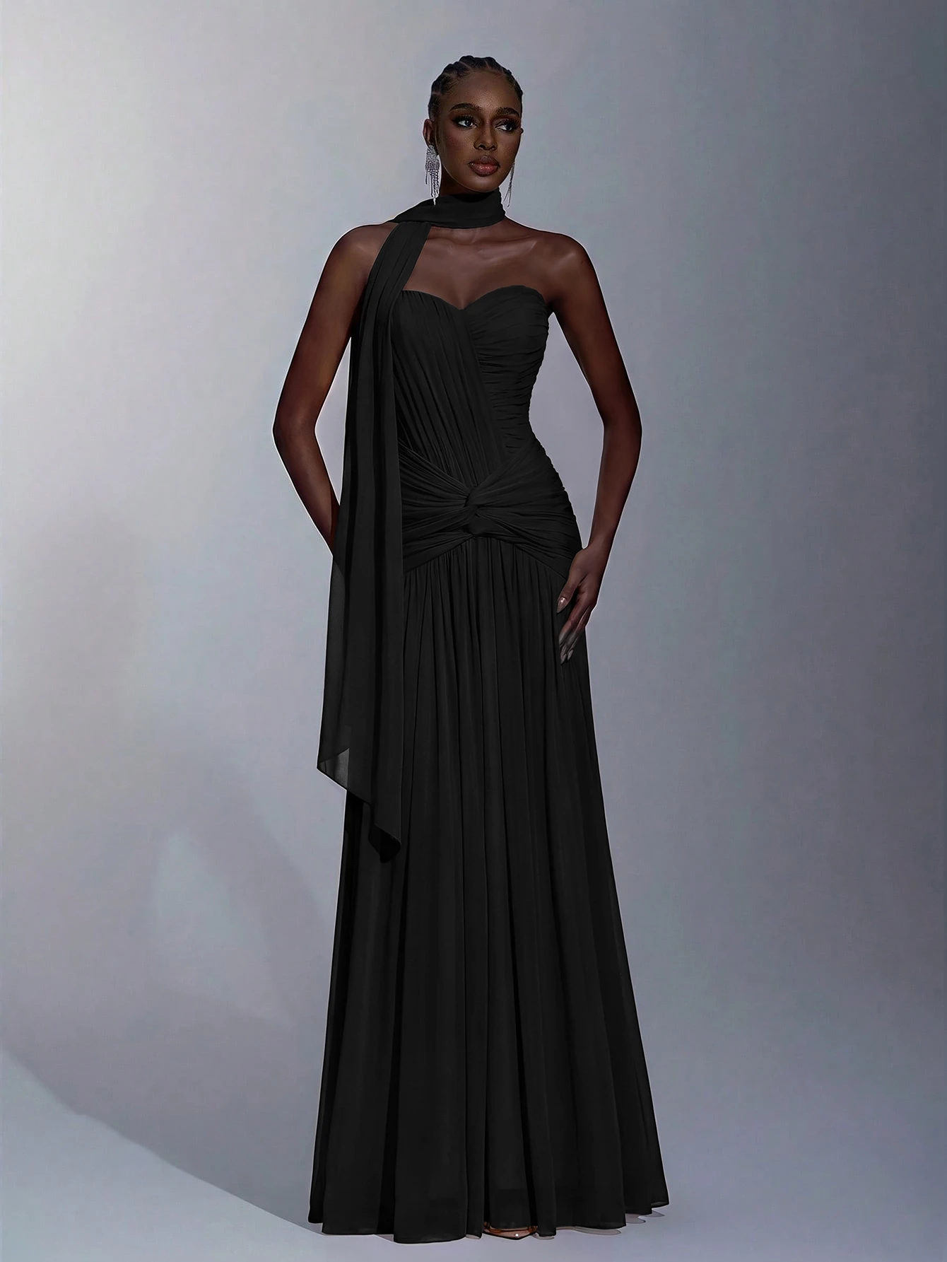 Elitara Robe de soirée élégante en maille tricotée haute élasticité avec bustier, devant — vue 7