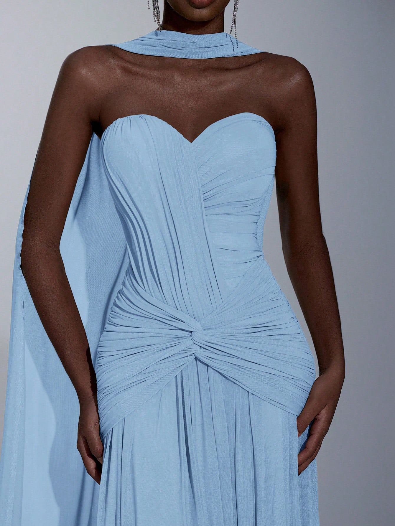 Elitara Robe de soirée élégante en maille tricotée haute élasticité avec bustier, devant — vue 10