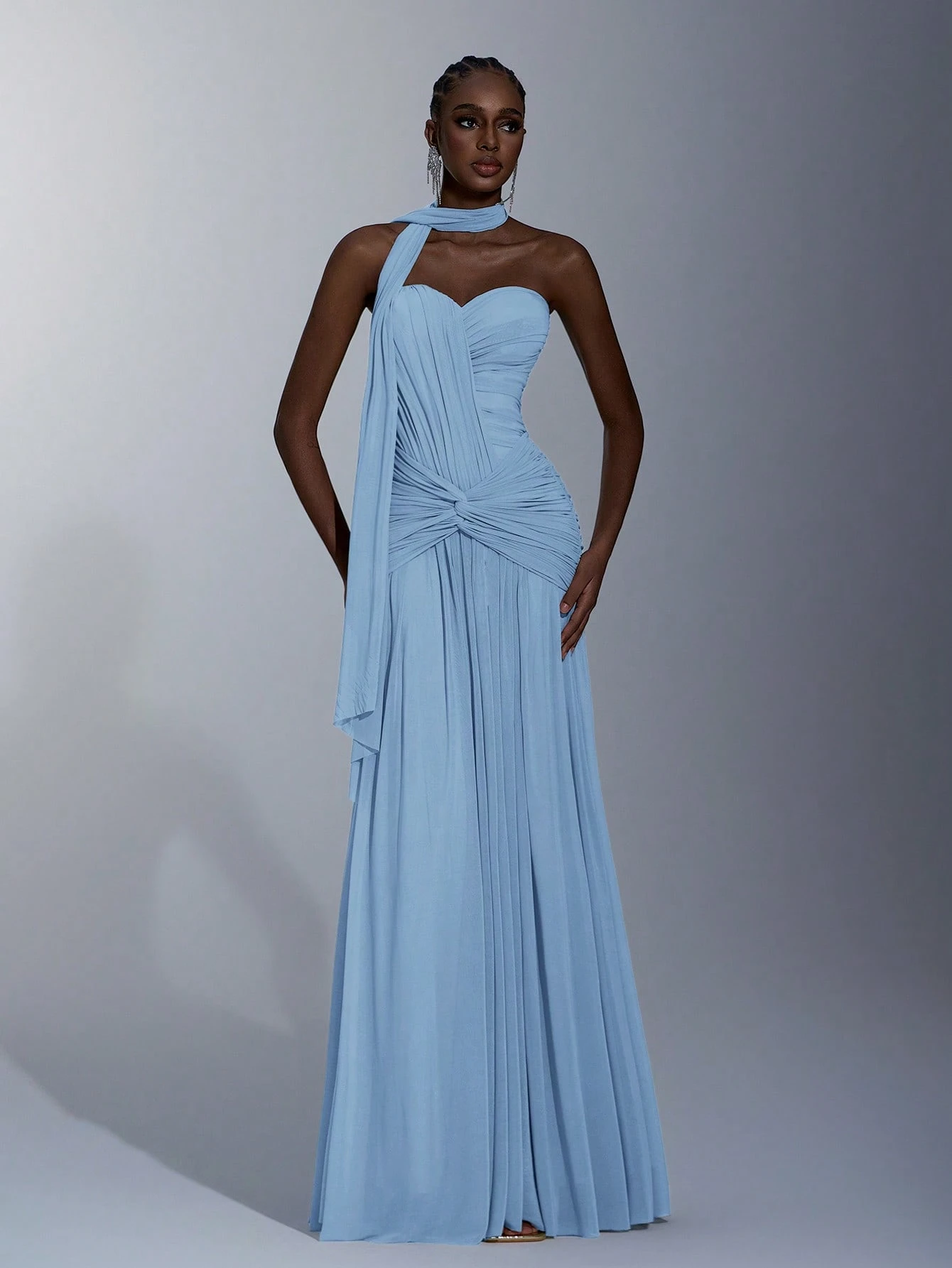 Elitara Robe de soirée élégante en maille tricotée haute élasticité avec bustier, devant — vue 11