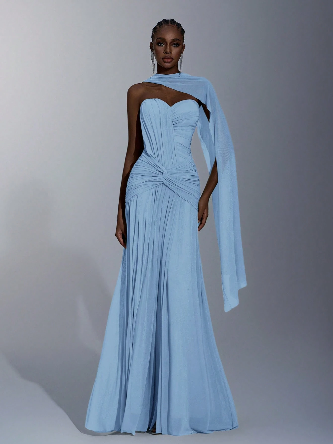 Elitara Robe de soirée élégante en maille tricotée haute élasticité avec bustier, devant — vue 12