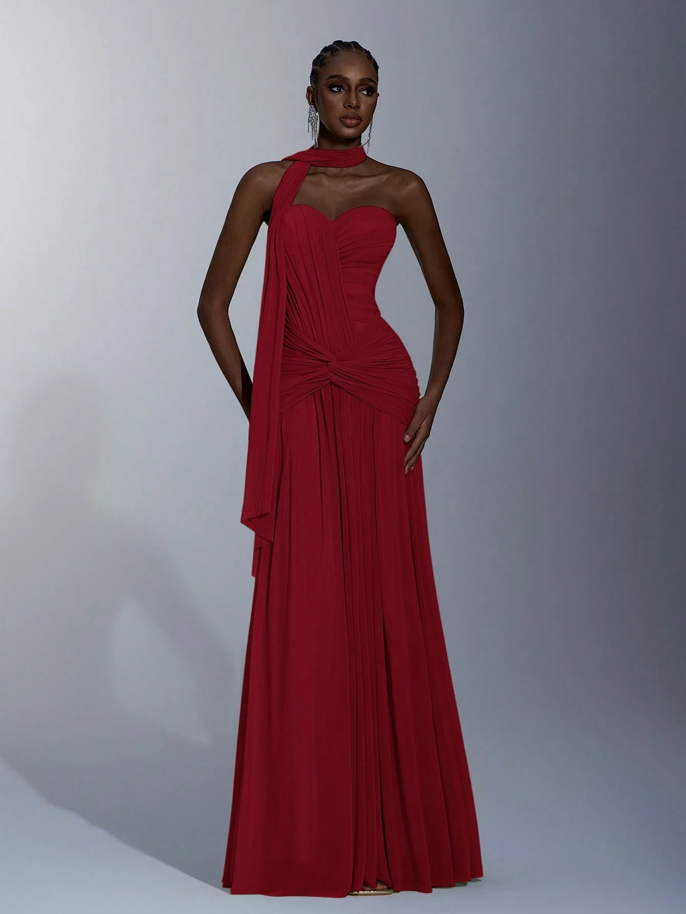 Elitara Robe de soirée élégante en maille tricotée haute élasticité avec bustier, devant — vue 13