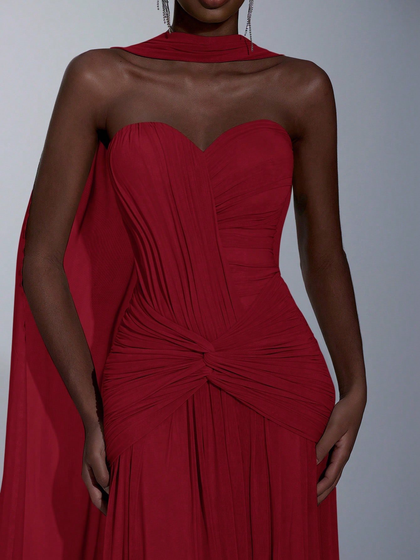 Elitara Robe de soirée élégante en maille tricotée haute élasticité avec bustier, devant — vue 14