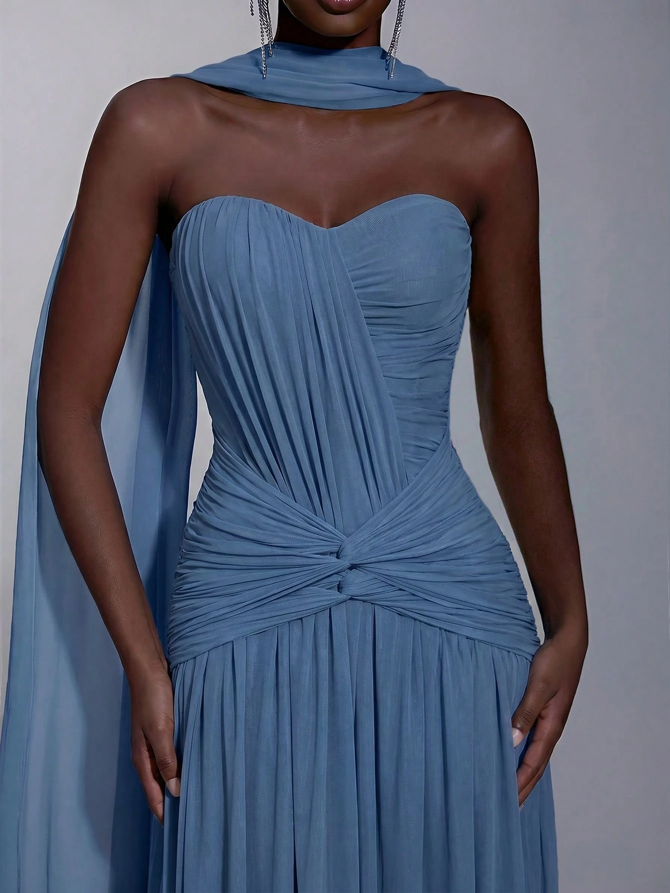 Elitara Robe de soirée élégante en maille tricotée haute élasticité avec bustier, devant — vue 17