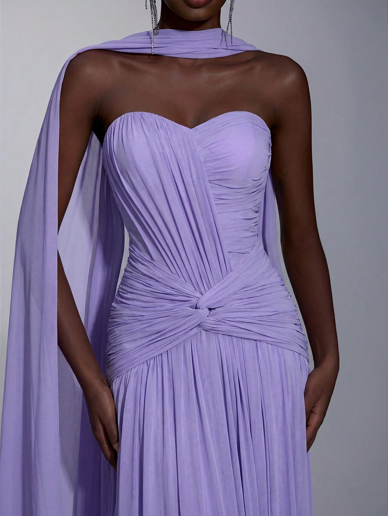 Elitara Robe de soirée élégante en maille tricotée haute élasticité avec bustier, devant — vue 20