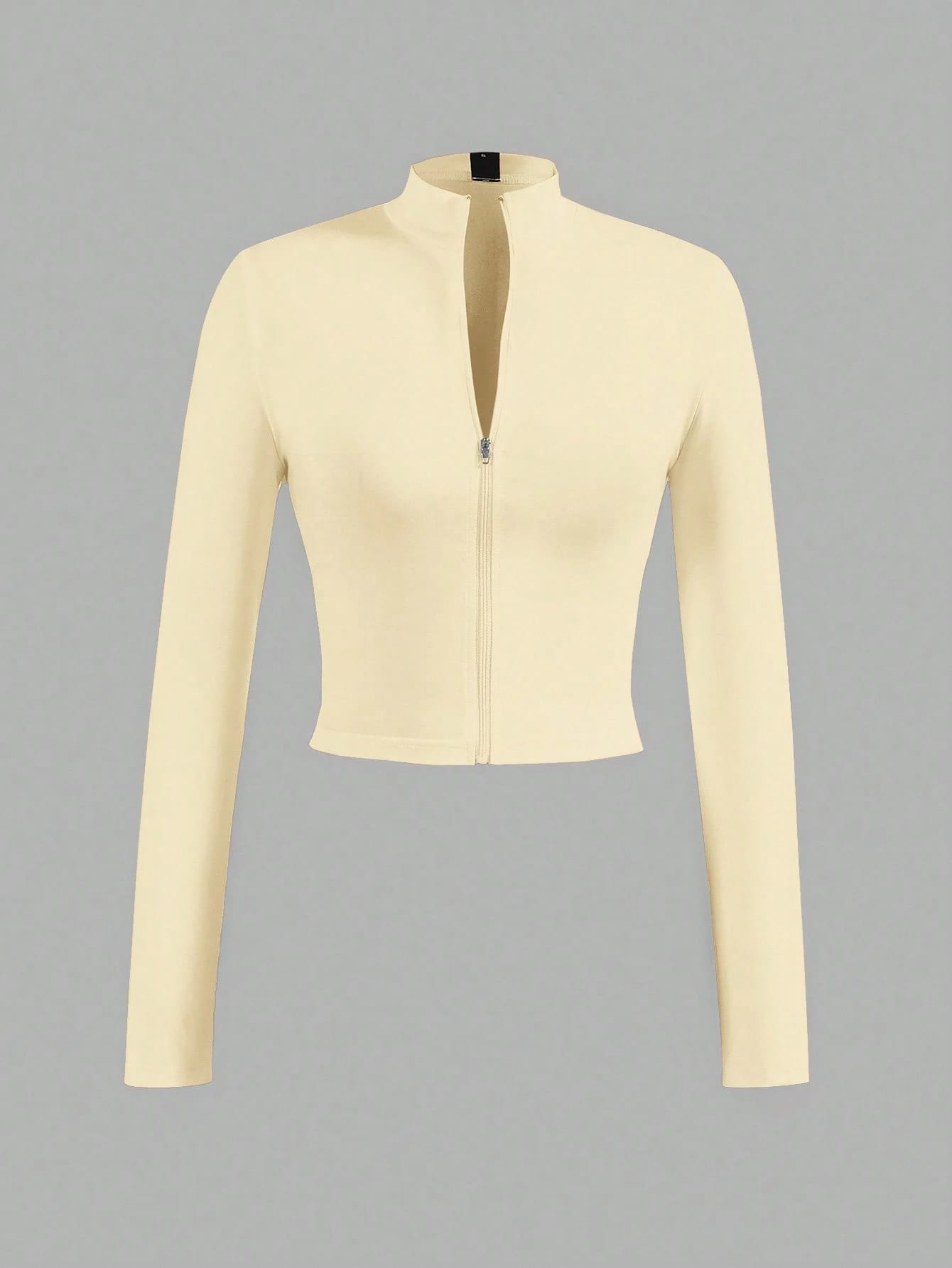 Veste ajustée col montant zippée manches longues violet