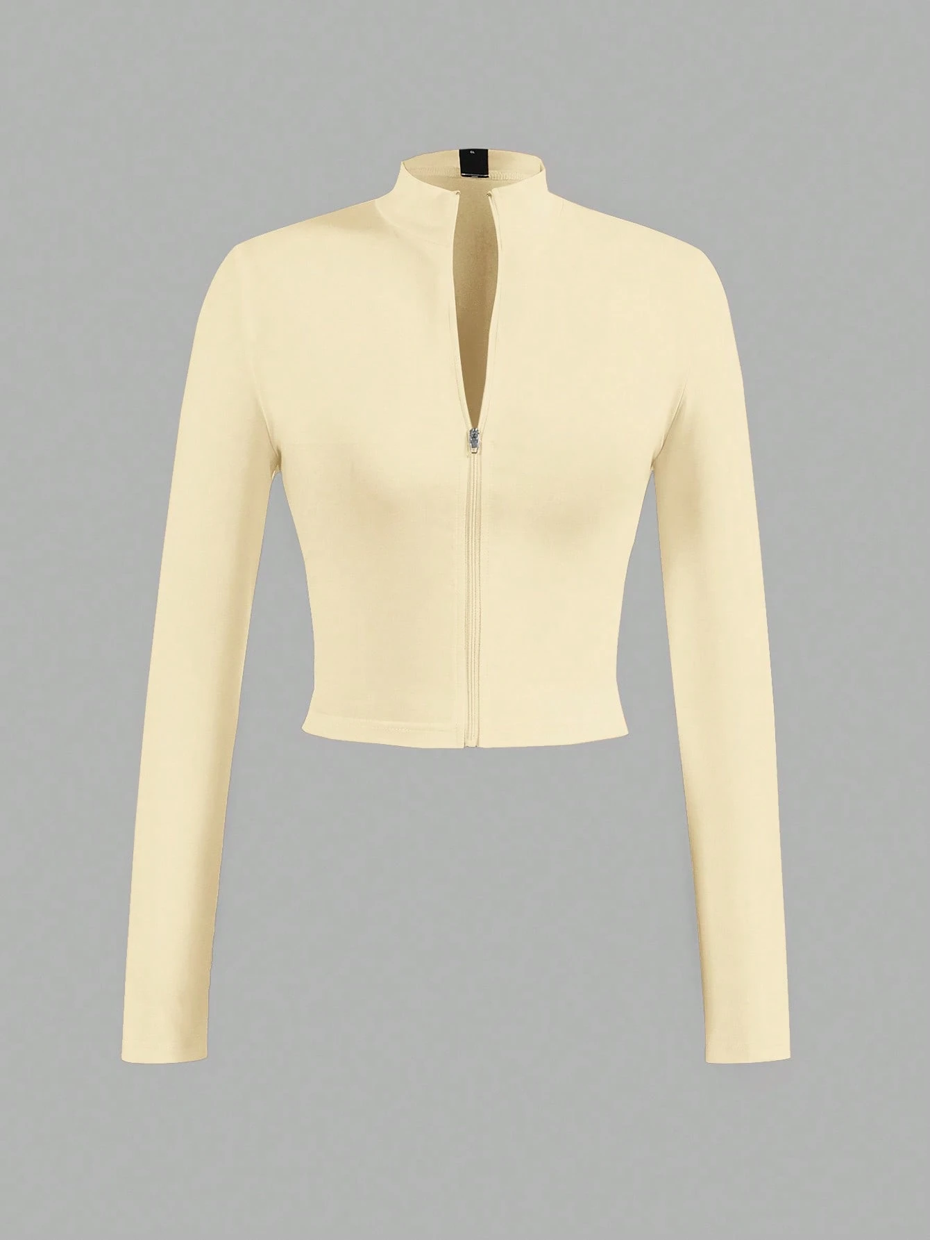 Veste ajustée col montant zippée manches longues violet