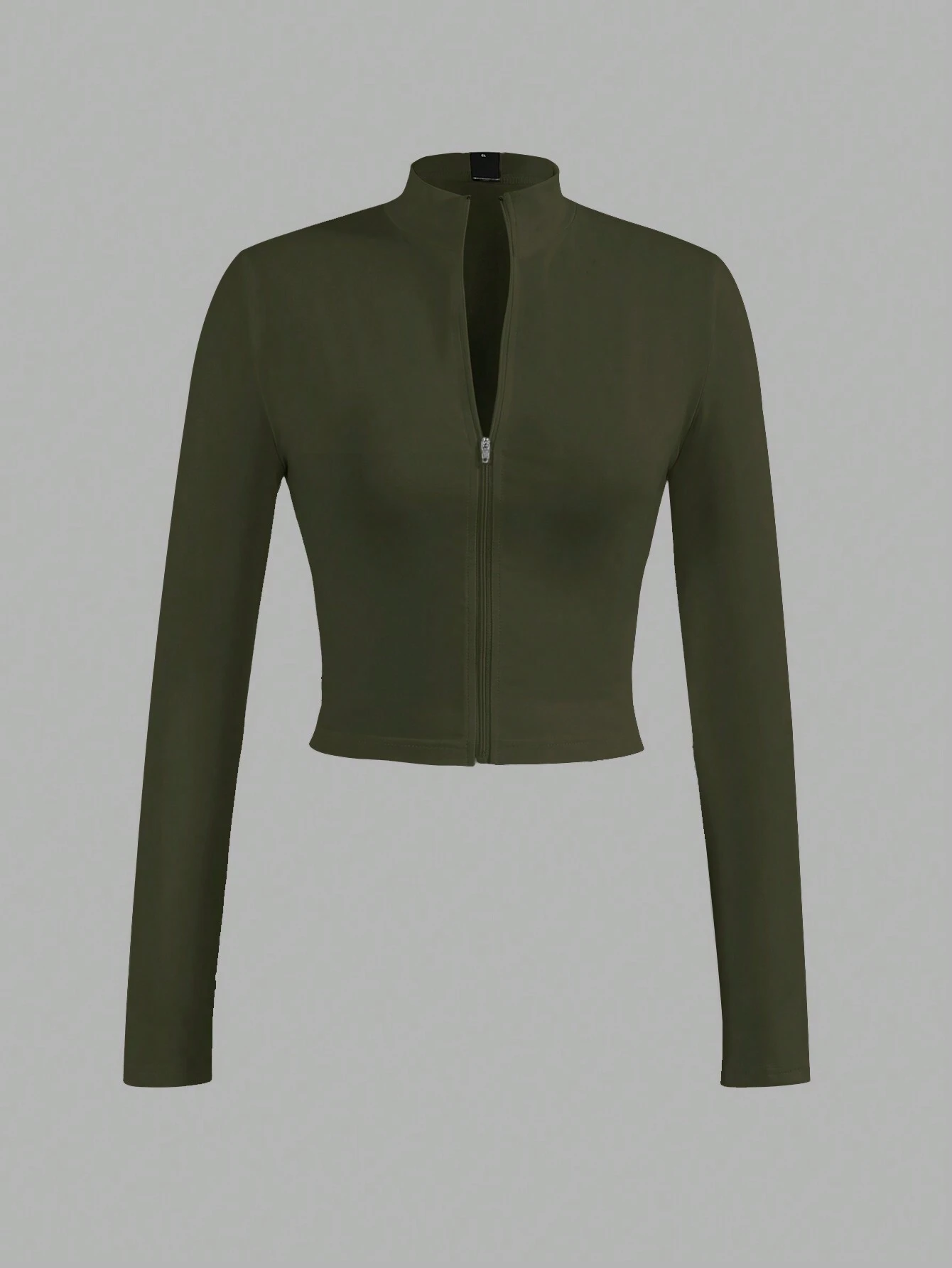 Veste ajustée col montant zippée manches longues violet — vue 2