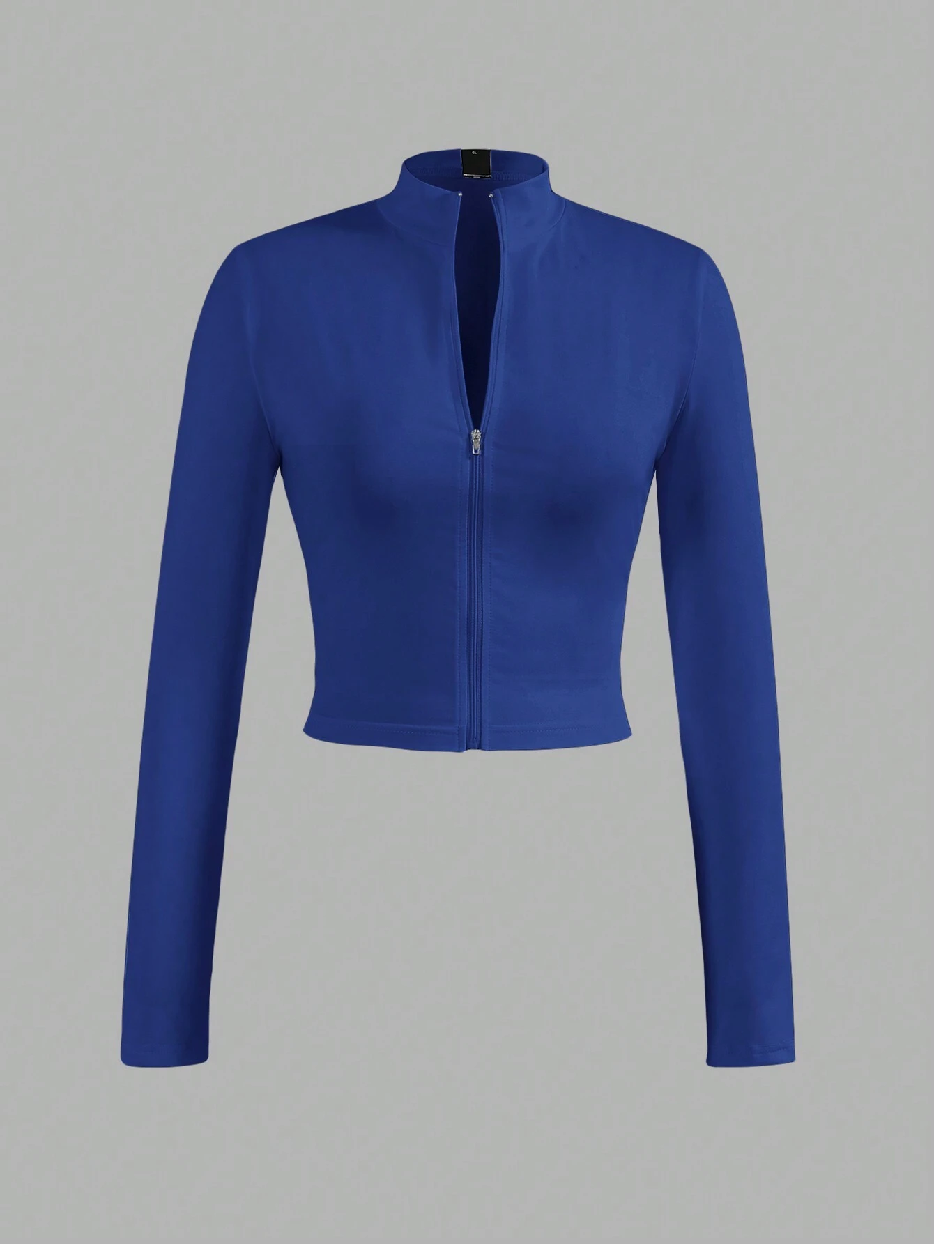 Veste ajustée col montant zippée manches longues violet — vue 18