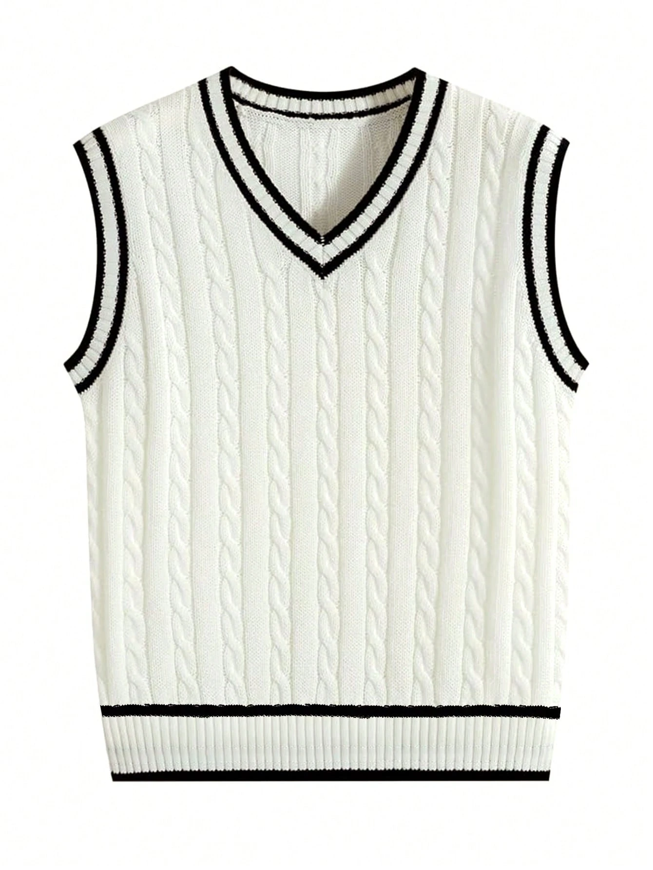 Pull style universitaire automne/hiver pour hommes, gilet tricoté décontracté polyvalent — vue 2