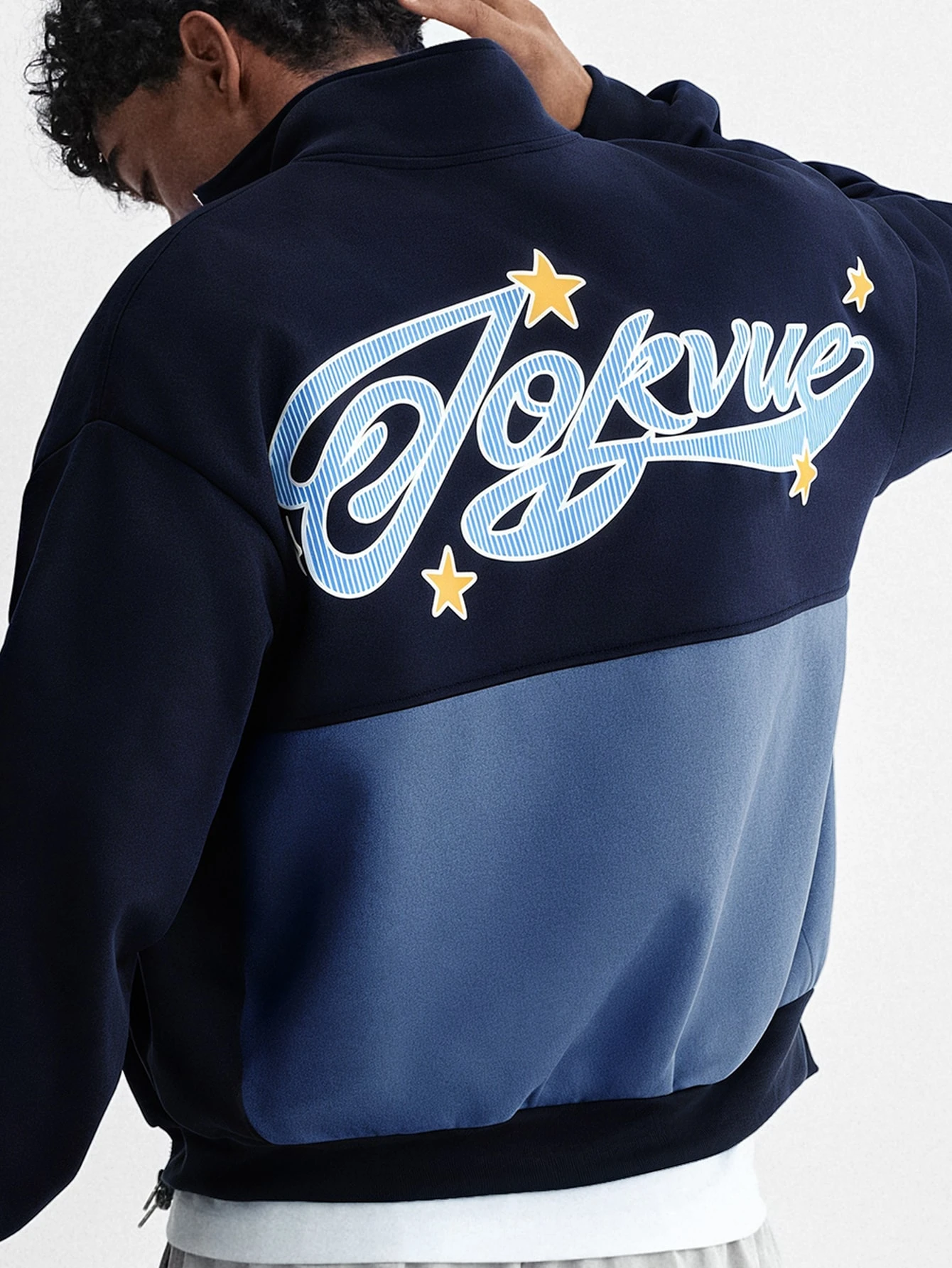 PAVTROS Sweat-shirt décontracté ample à manches longues avec col polo et imprimé lettres — vue 14