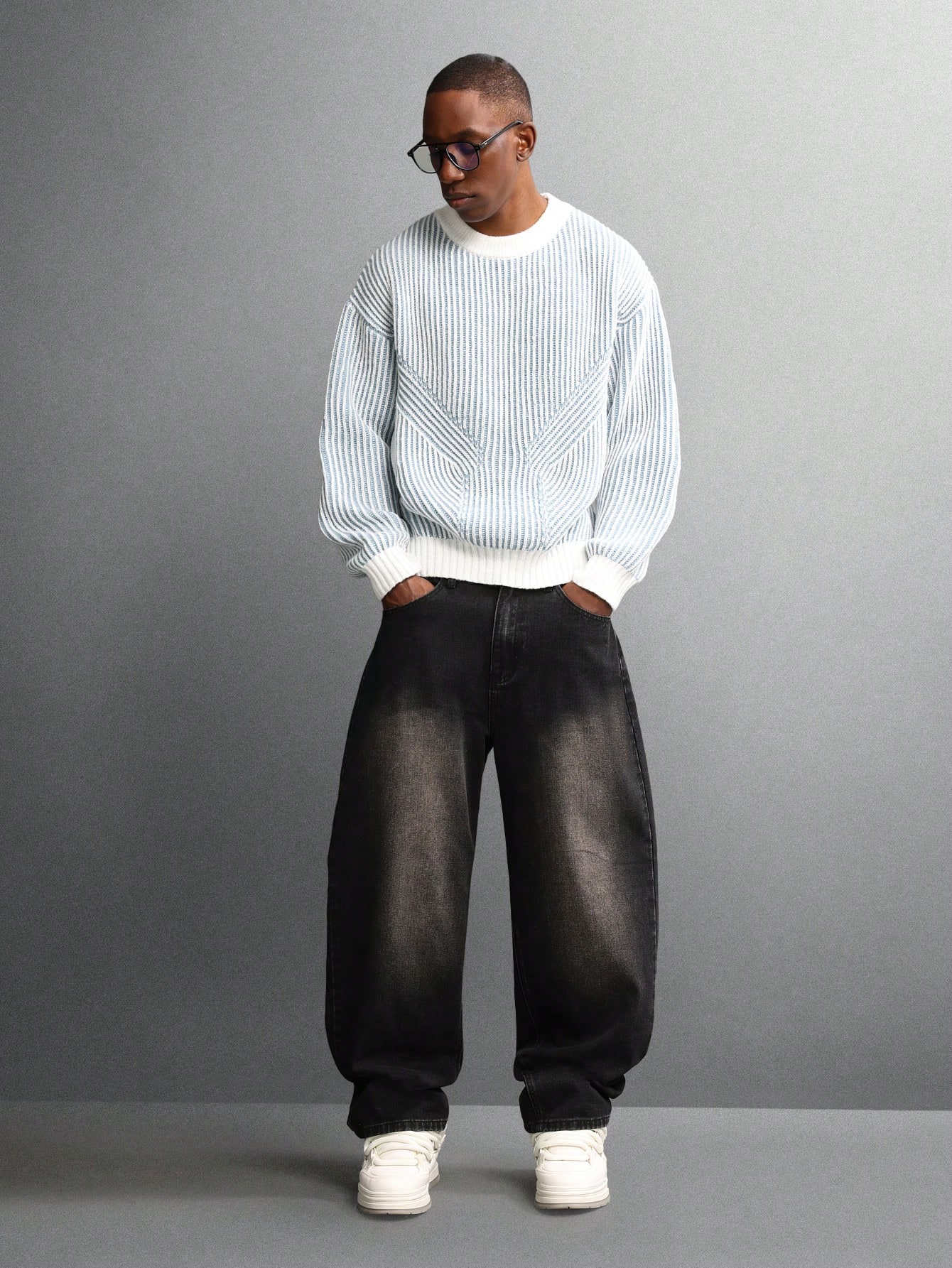 SUMWON Pull court ajusté en tricot col rond, motif côtelé conçu, décontracté pour — vue 6