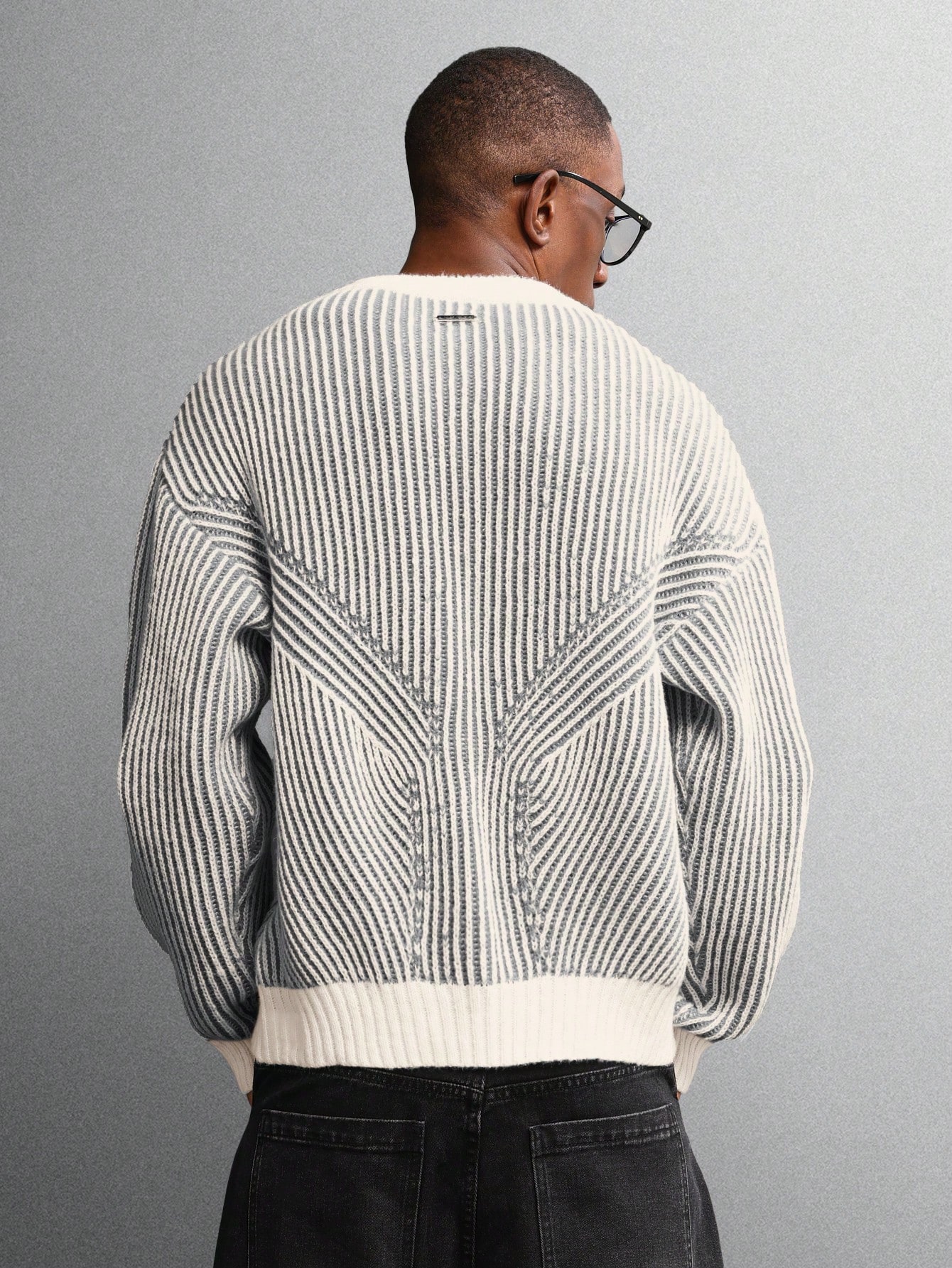 SUMWON Pull court ajusté en tricot col rond, motif côtelé conçu, décontracté pour — vue 9