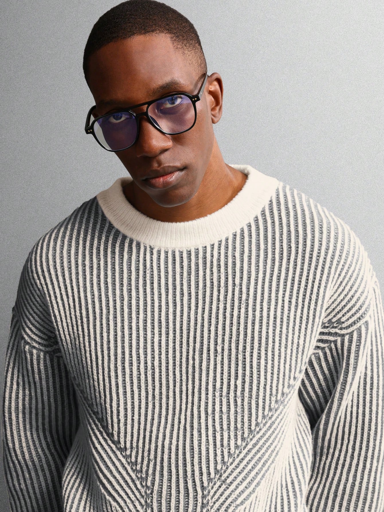 SUMWON Pull court ajusté en tricot col rond, motif côtelé conçu, décontracté pour — vue 10