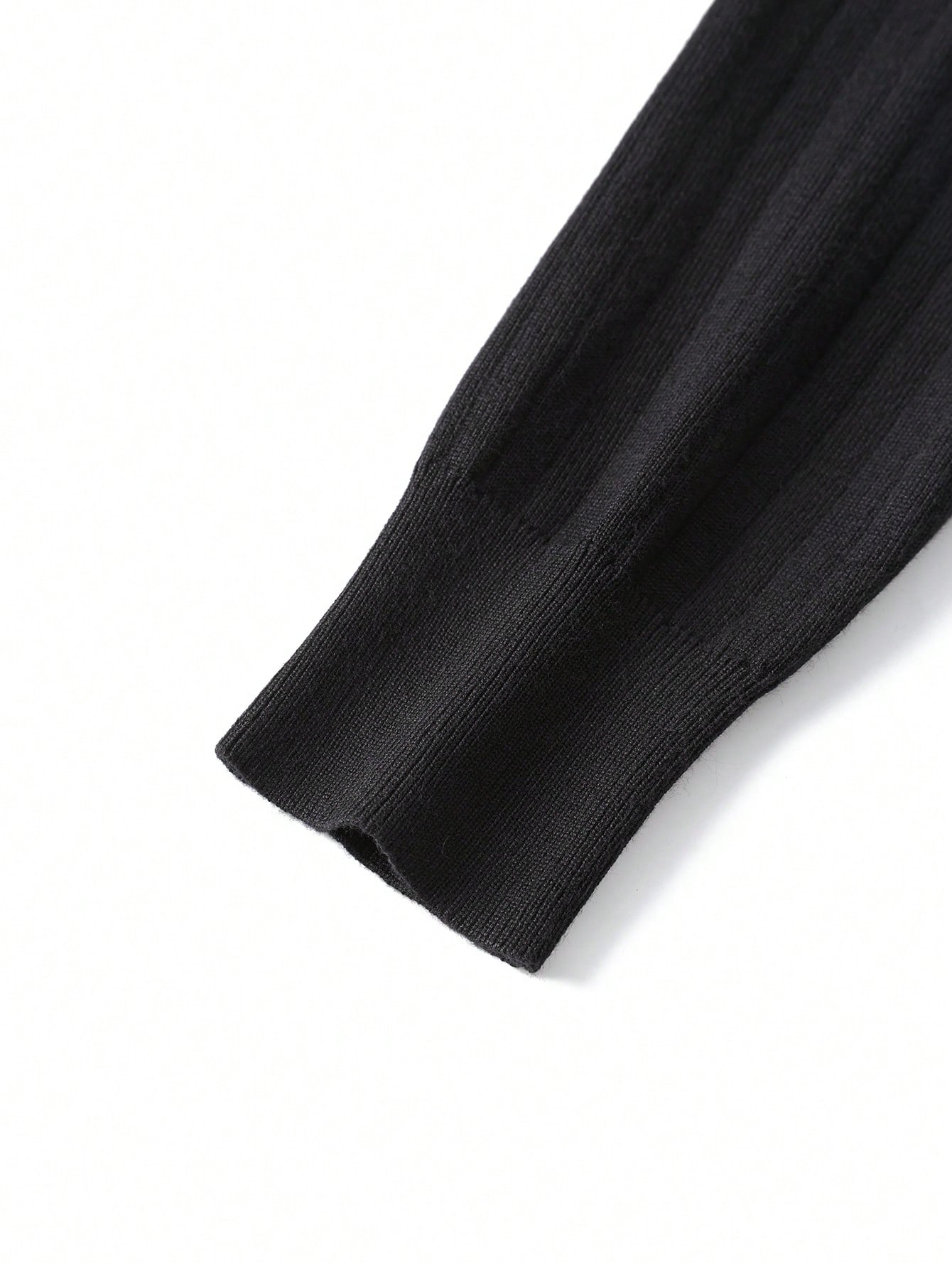 Pull à demi-zip côtelé pour hommes GRDR, couleur unie, tricot polyvalent et décontracté à — vue 7