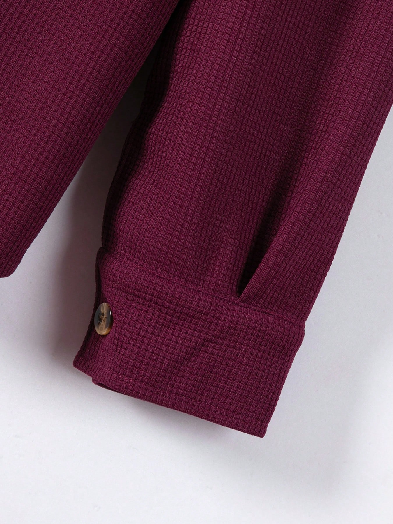 Ensemble 2 pièces pour hommes, chemise décontractée unie à double poche et col à revers à — vue 8