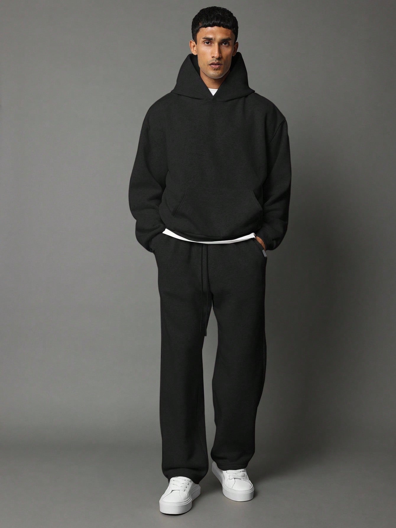 SUMWON Ensemble coordonné essentiel avec sweat-shirt à capuche et jogger à entre-jambe — vue 5