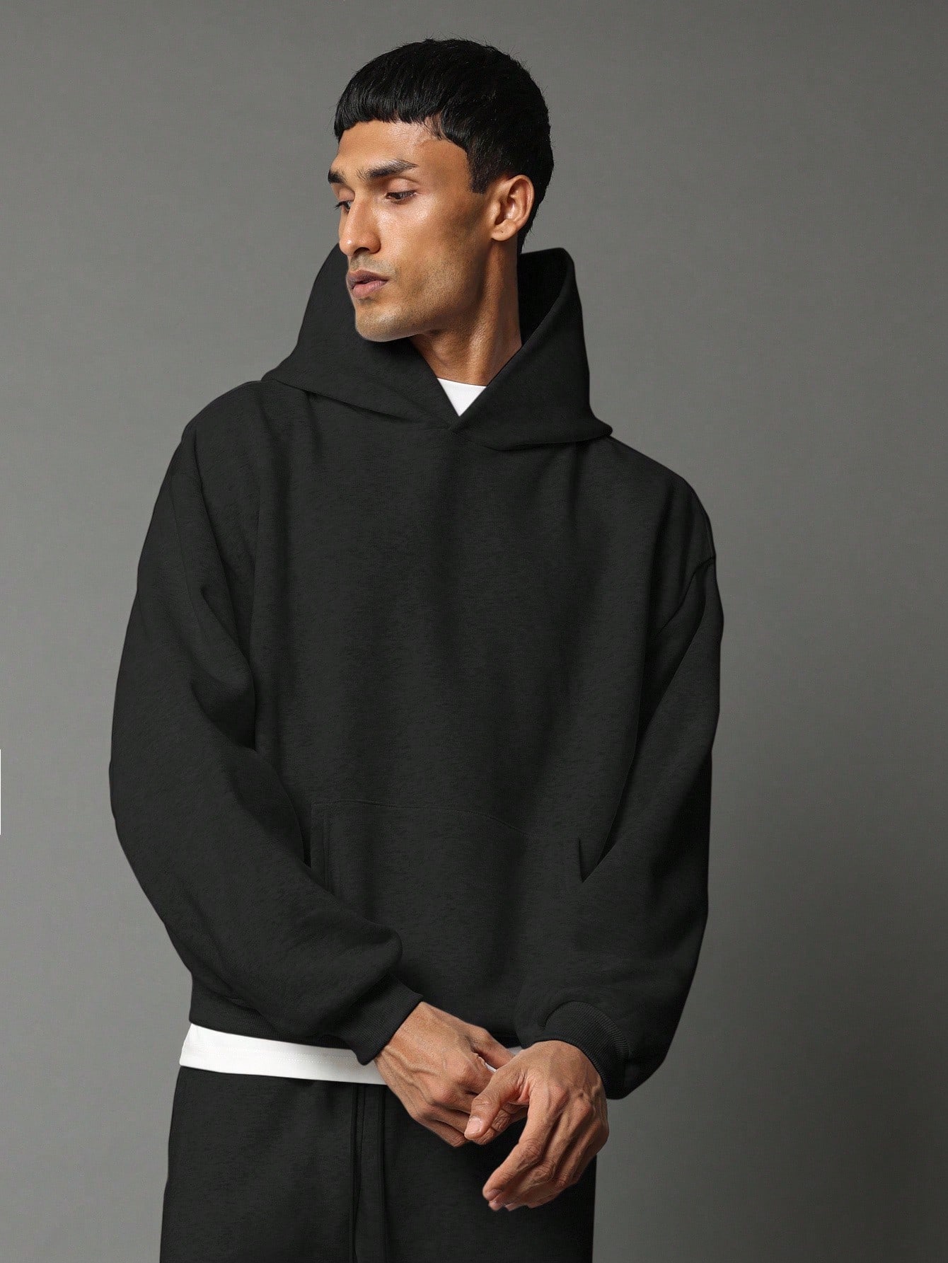 SUMWON Ensemble coordonné essentiel avec sweat-shirt à capuche et jogger à entre-jambe — vue 7