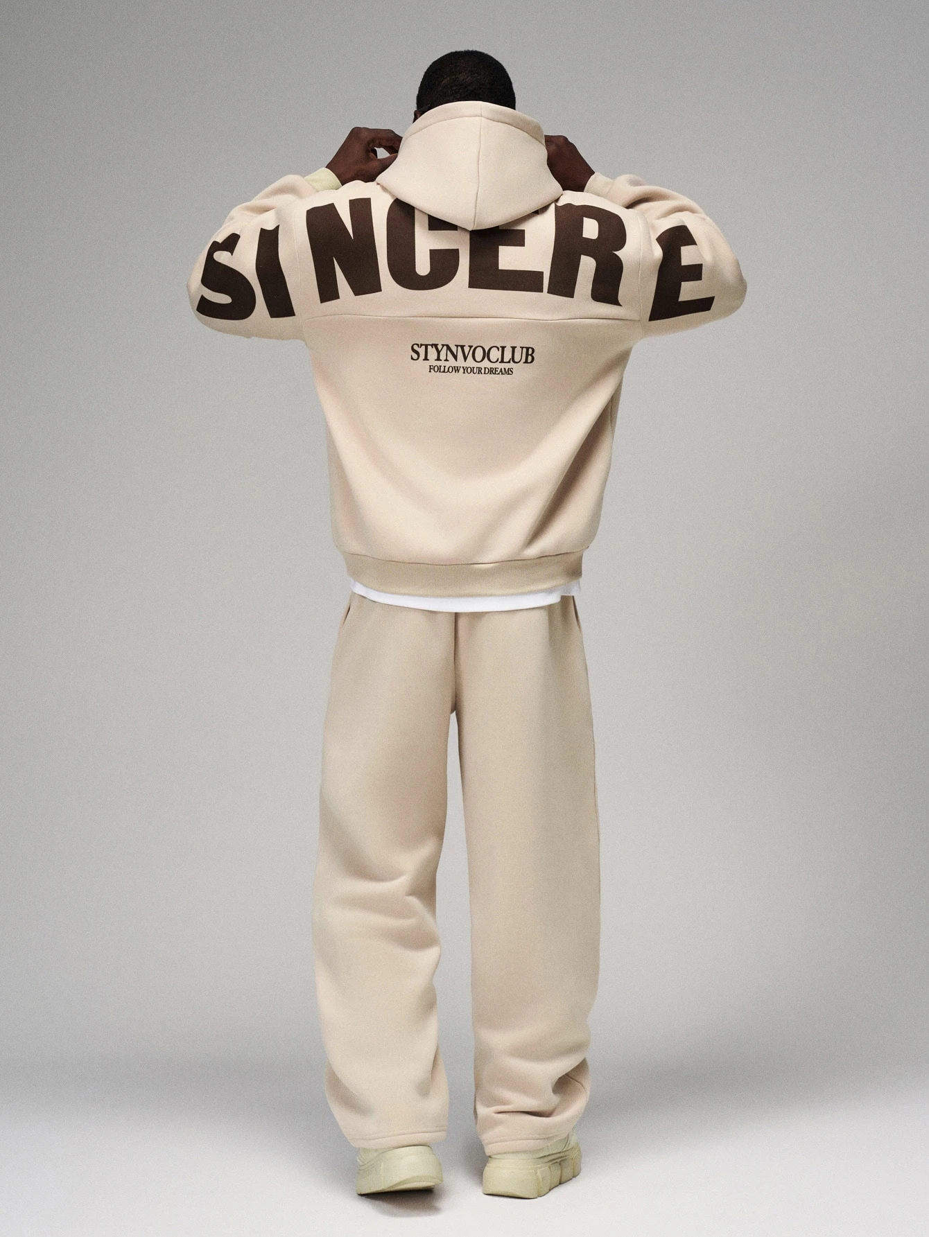 STYNVO Ensemble sweat-shirt à capuche et pantalon de survêtement imprimé lettres pour
