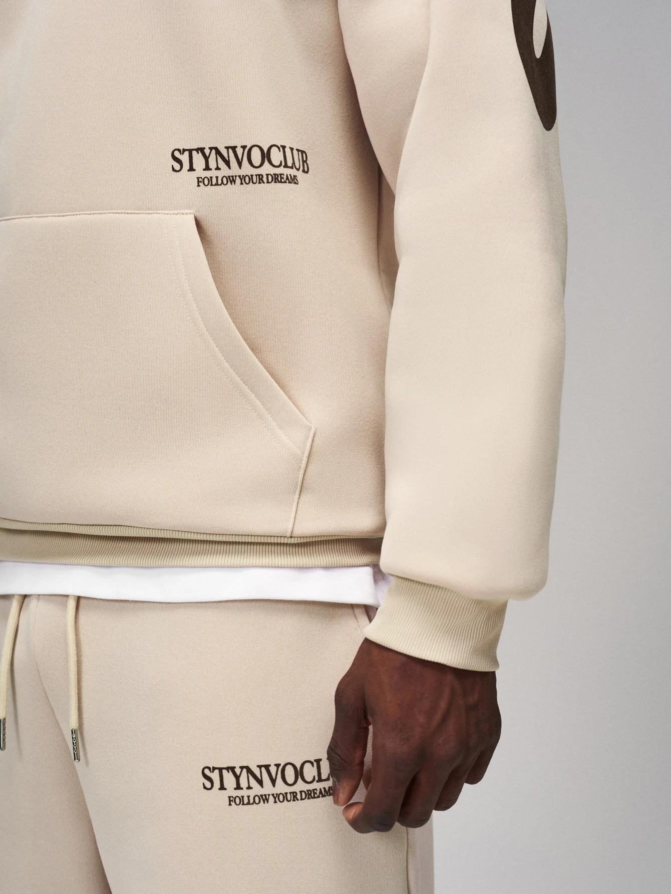 STYNVO Ensemble sweat-shirt à capuche et pantalon de survêtement imprimé lettres pour — vue 3
