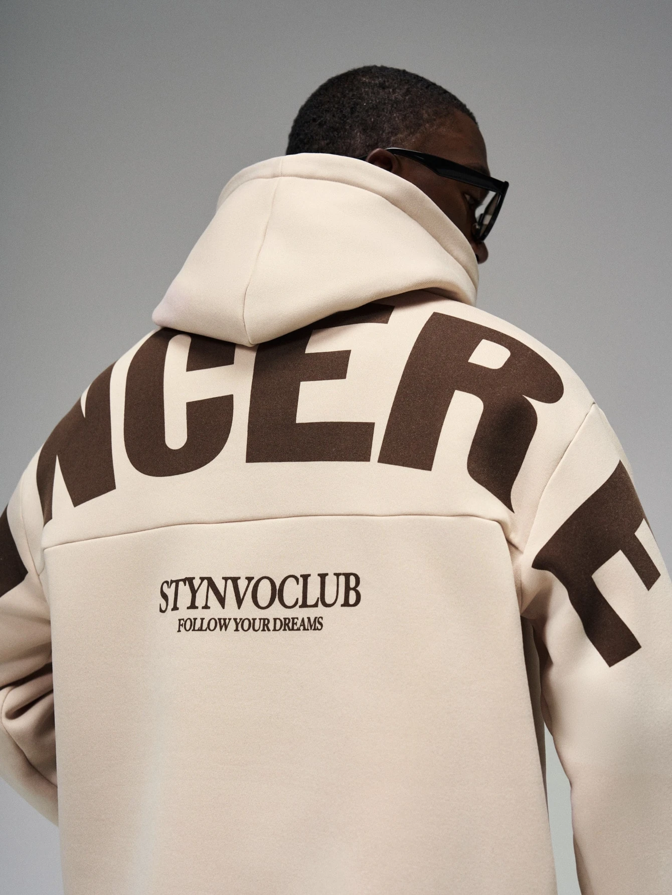 STYNVO Ensemble sweat-shirt à capuche et pantalon de survêtement imprimé lettres pour — vue 6