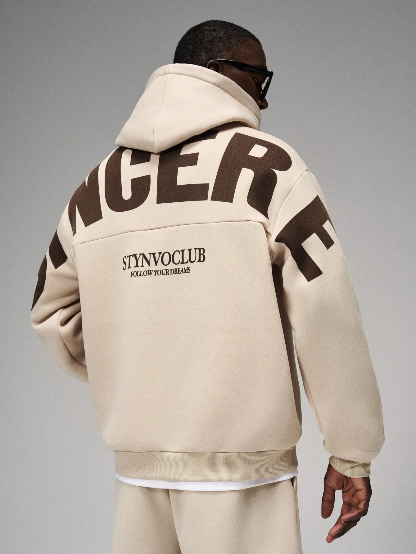 STYNVO Ensemble sweat-shirt à capuche et pantalon de survêtement imprimé lettres pour — vue 5