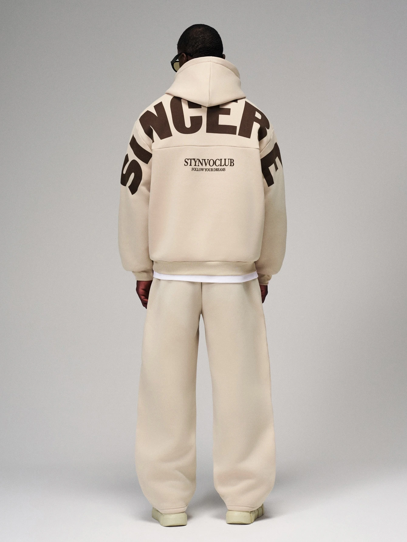 STYNVO Ensemble sweat-shirt à capuche et pantalon de survêtement imprimé lettres pour — vue 4
