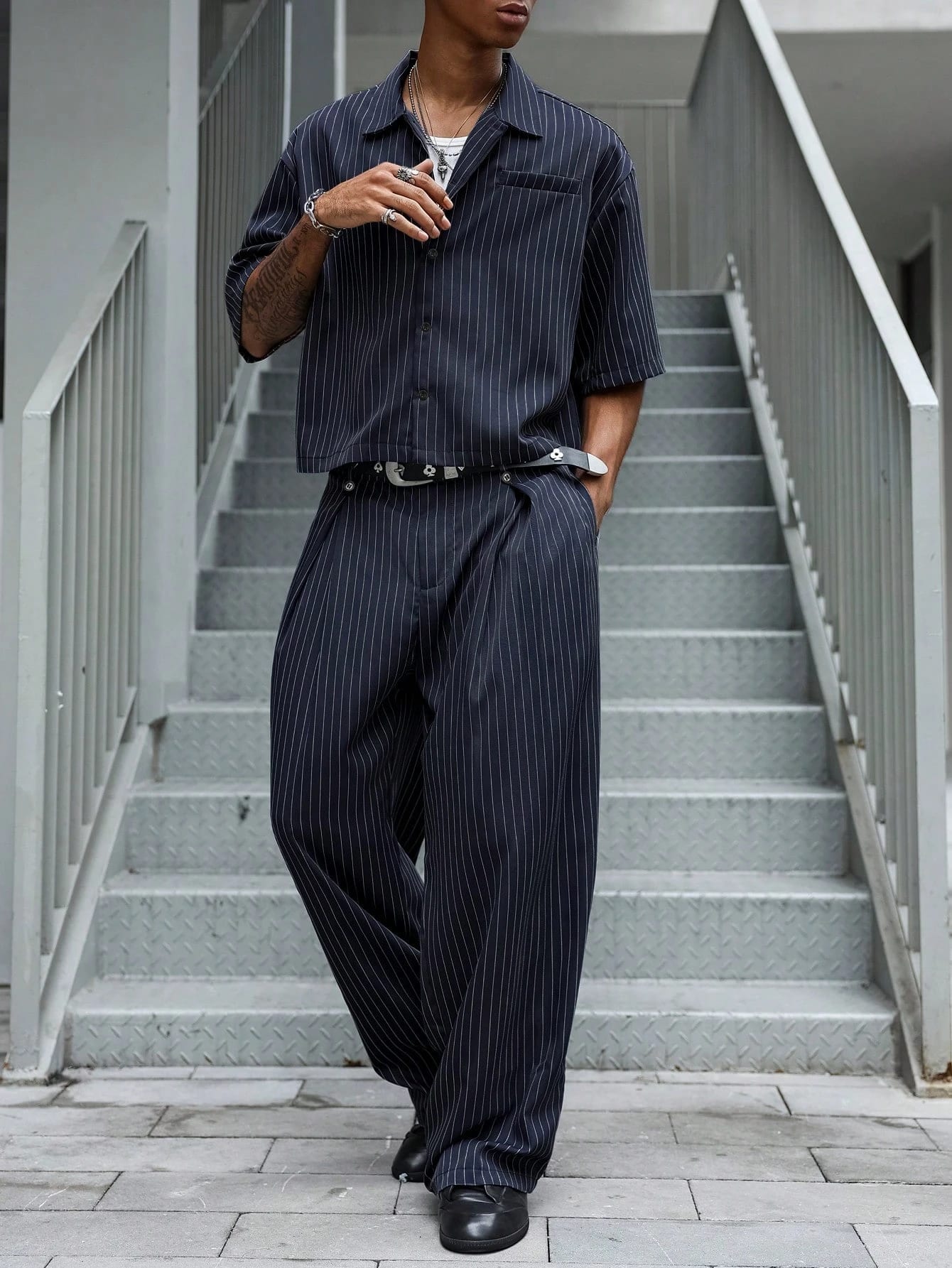 Major Grit Ensemble Top à manches courtes et pantalon long style décontracté de rue pour