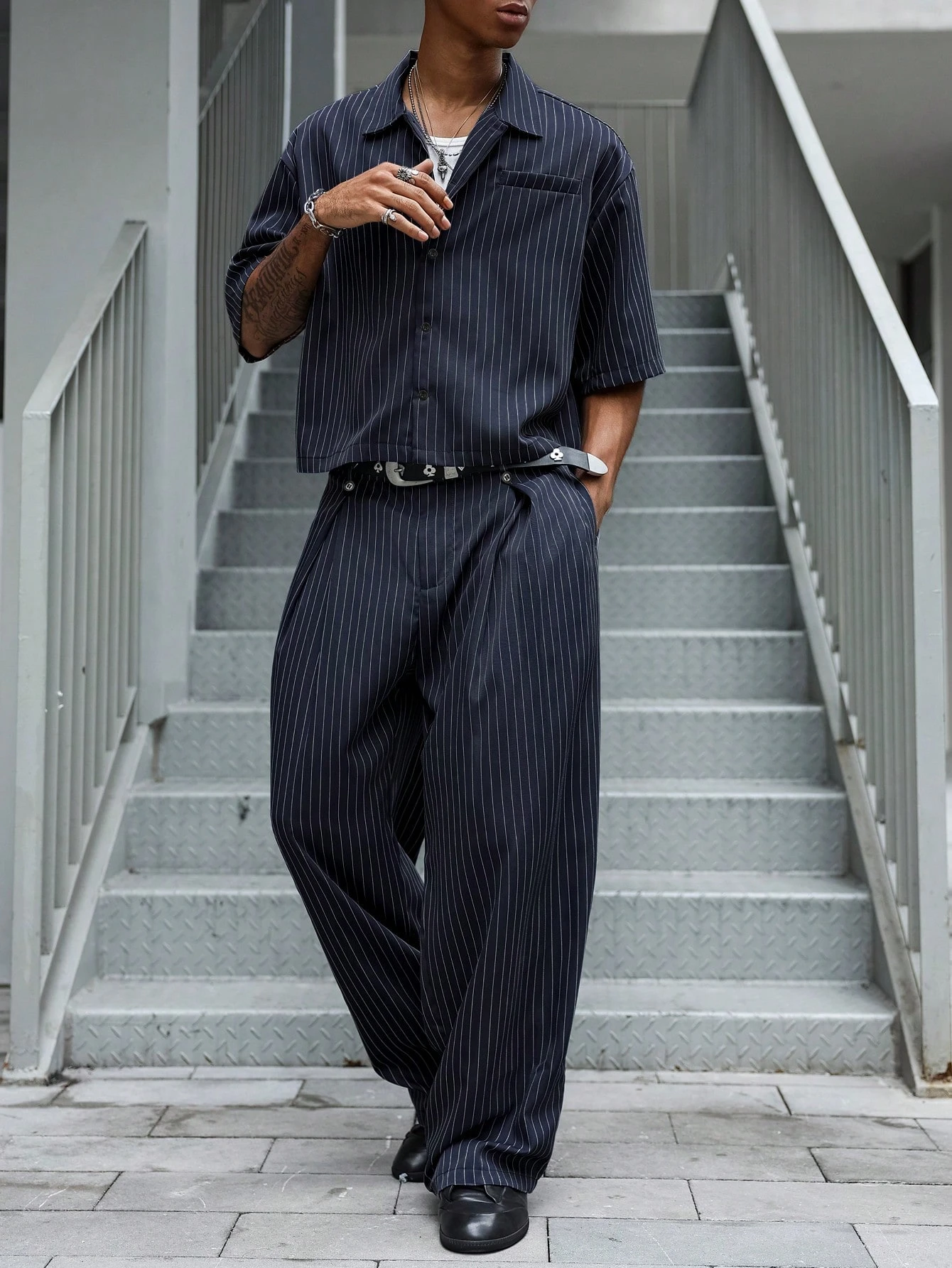 Major Grit Ensemble Top à manches courtes et pantalon long style décontracté de rue pour