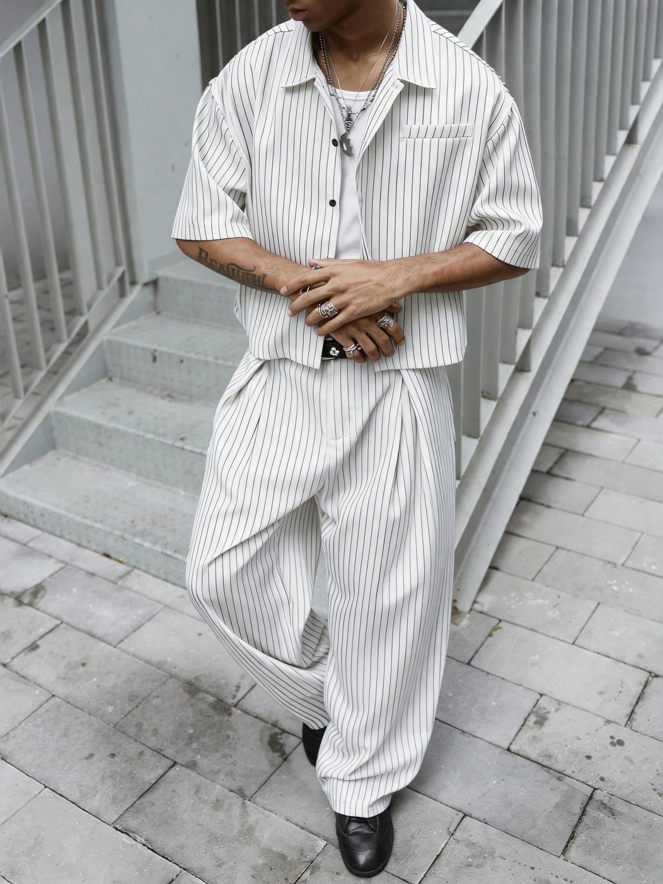 Major Grit Ensemble Top à manches courtes et pantalon long style décontracté de rue pour — vue 10