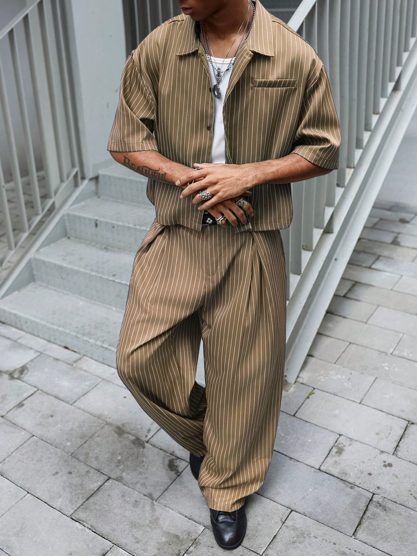 Major Grit Ensemble Top à manches courtes et pantalon long style décontracté de rue pour — vue 7