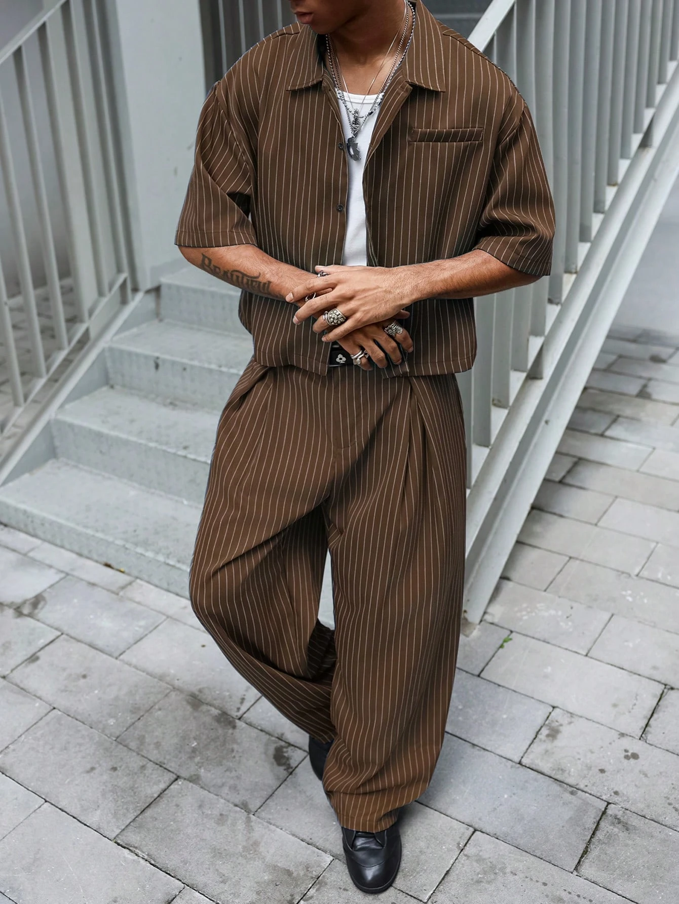 Major Grit Ensemble Top à manches courtes et pantalon long style décontracté de rue pour — vue 8